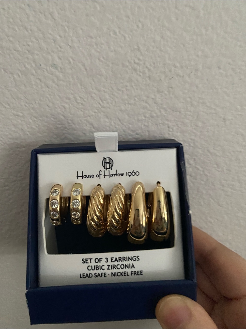 House of Harlow 1960 Gold-tone 3-Pair Earring Set